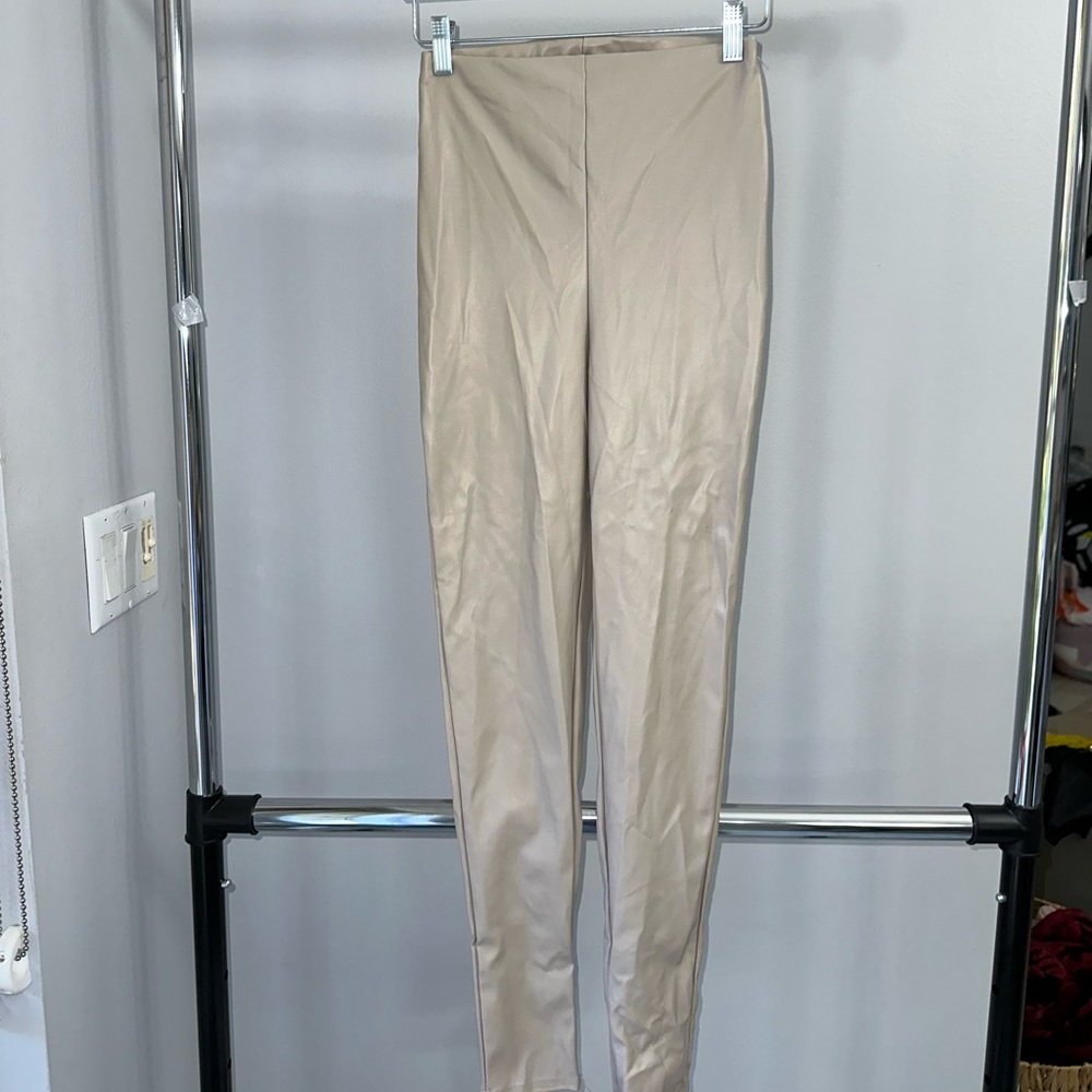 MISSY EMPIRE TAN “LEATHER” LEGGINGS